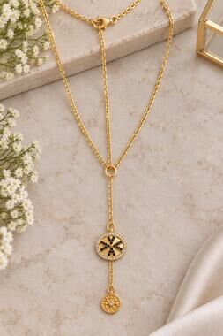 NEW Freida Rothman Necklace. Sterling silver with Rhodium Matte Gold 18"